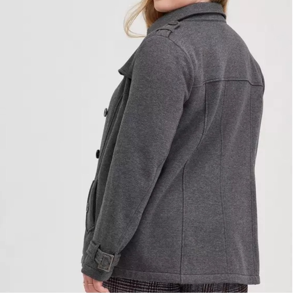 TORRID | Fleece Peacoat Jacket gray sz 00 M - Picture 3 of 8